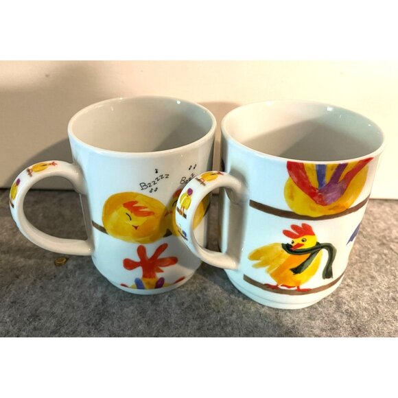 2 Adorable Chicken Themed Fun Mugs  #1825 - Picture 2 of 8